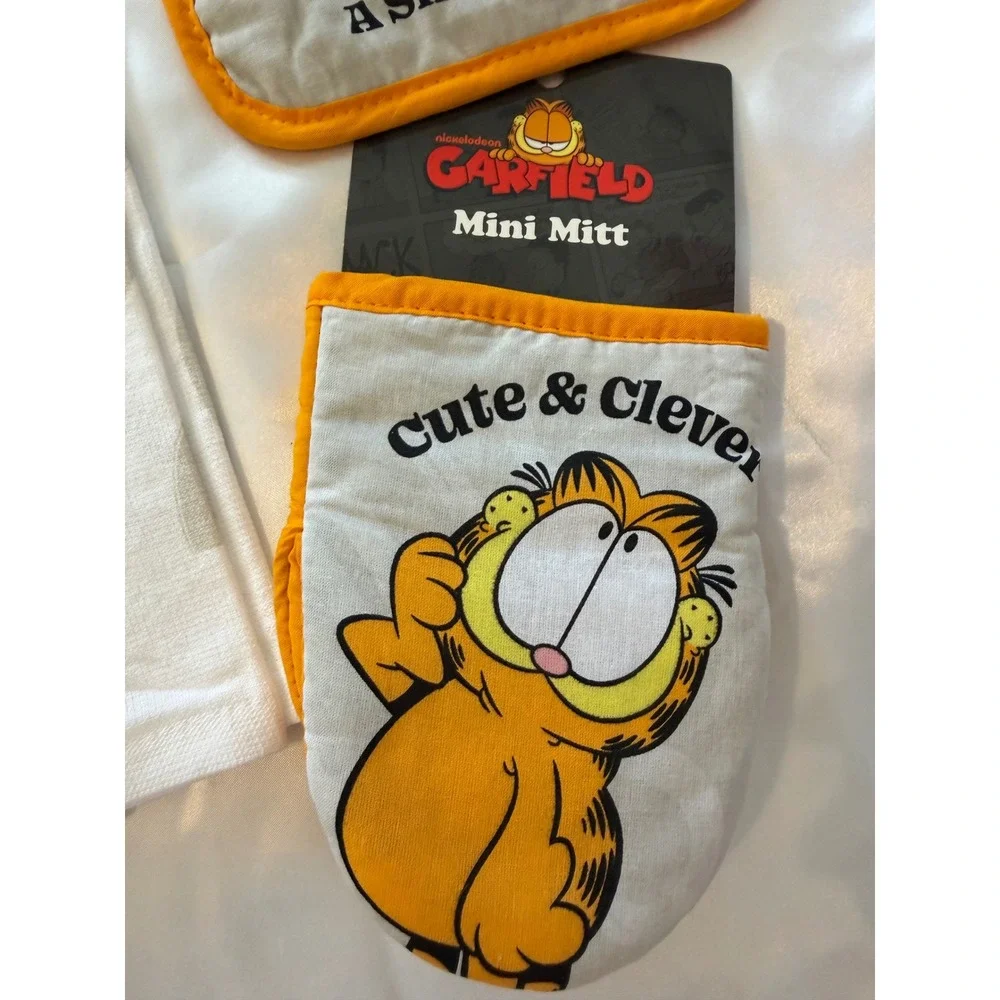 Garfield Nickelodeon 4pc Kitchen Set Oven Mitt Pot Holder Towel Mini Mitt New‎